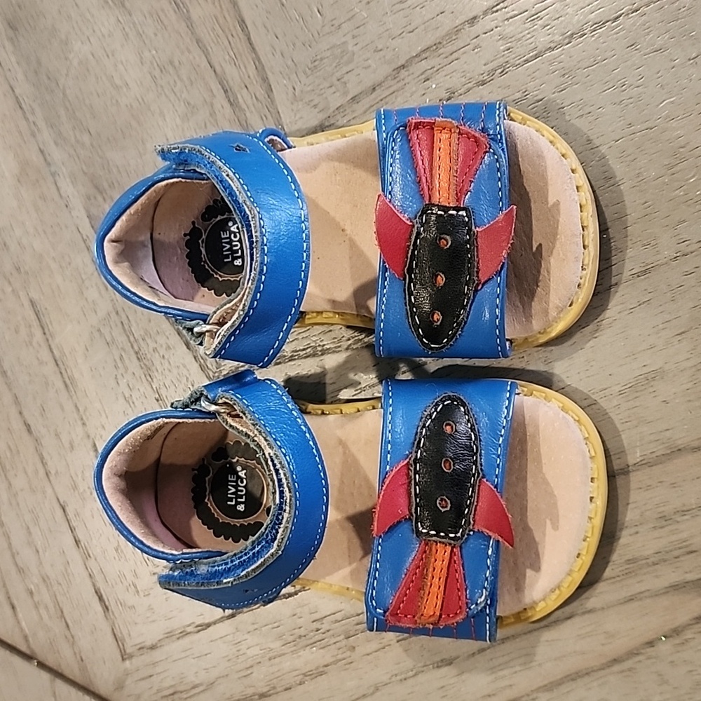 Livi & Luca baby boy size 4 blue rocket sandals
